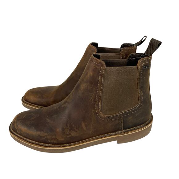 Clarks Brown Distressed Leather Men's Chelsea Boots Size 9.5 - Picture 2 of 7